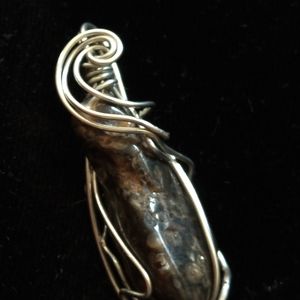 Gray Stone Necklace Pendant